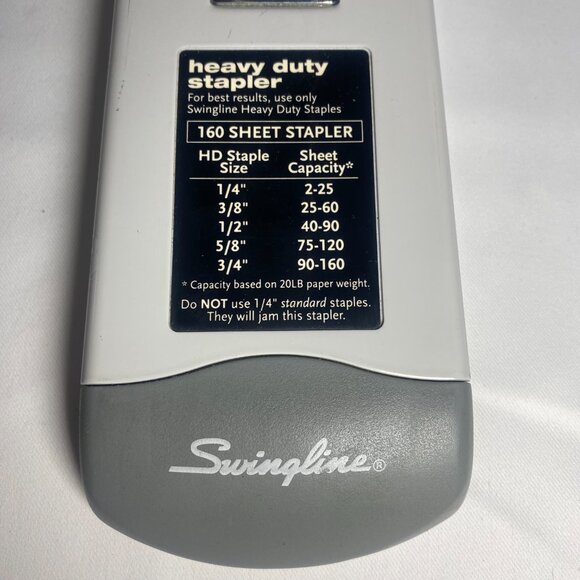 Swingline Heavy Duty Stapler 160 Sheet Capacity 39002 Taupe Gray Rear Load GUC - Picture 4 of 9
